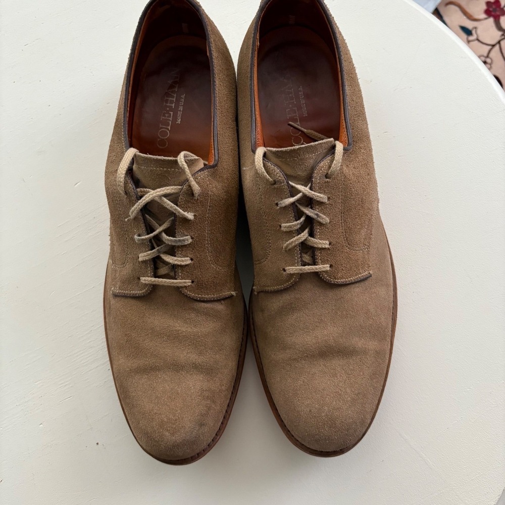 Cole Haan Suede Leather Grandpacore Oxford Dress Shoes Lace Up Comfort size 12‎